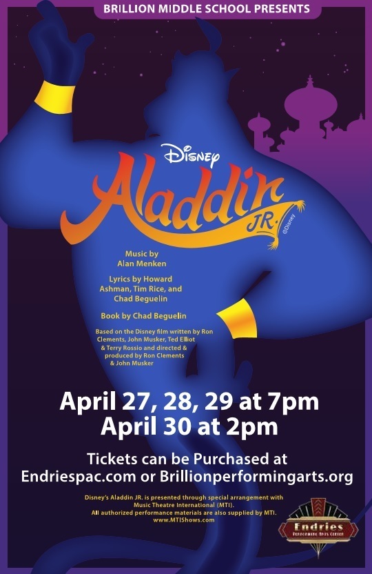 Brillion Middle School Music Department presents Aladdin Jr!
